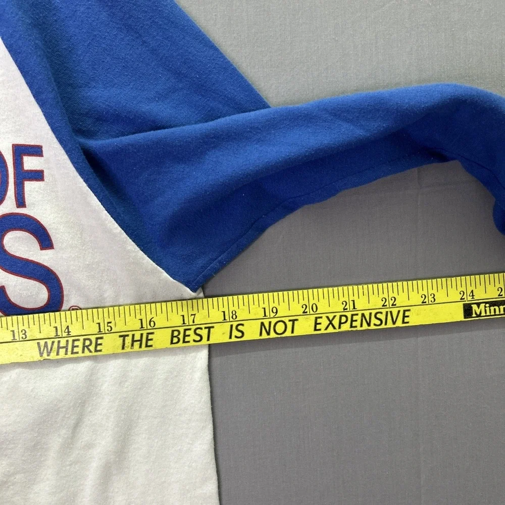 VTG University of Kansas Jayhawks Raglan Baseball Shirt Adult Small Blue White